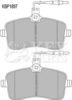 Key Parts KBP1897 - Тормозные колодки, дисковые, комплект autospares.lv