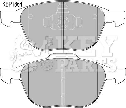 Key Parts KBP1864 - Тормозные колодки, дисковые, комплект autospares.lv