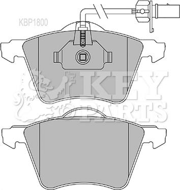 Key Parts KBP1800 - Тормозные колодки, дисковые, комплект autospares.lv