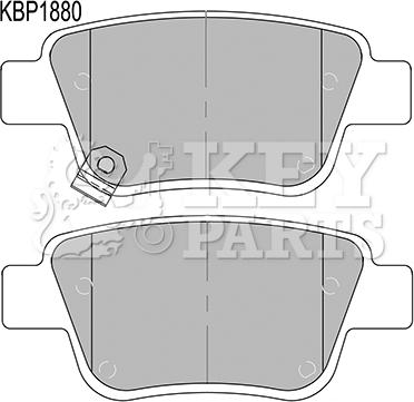 Key Parts KBP1880 - Тормозные колодки, дисковые, комплект autospares.lv