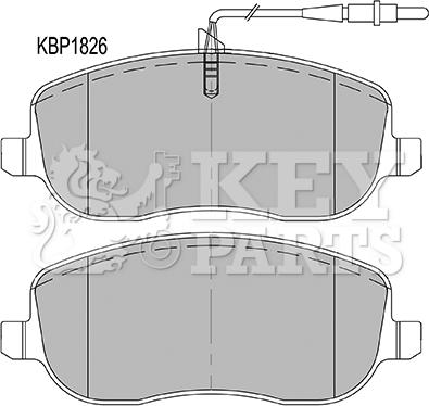 Key Parts KBP1826 - Тормозные колодки, дисковые, комплект autospares.lv