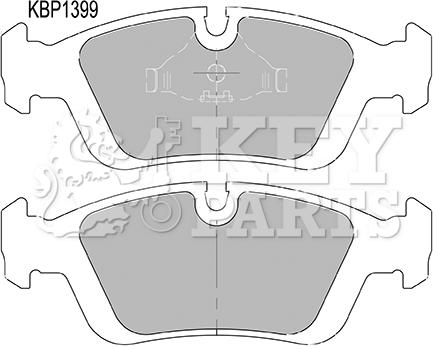 Key Parts KBP1399 - Тормозные колодки, дисковые, комплект autospares.lv