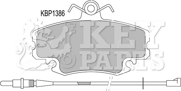 Key Parts KBP1386 - Тормозные колодки, дисковые, комплект autospares.lv