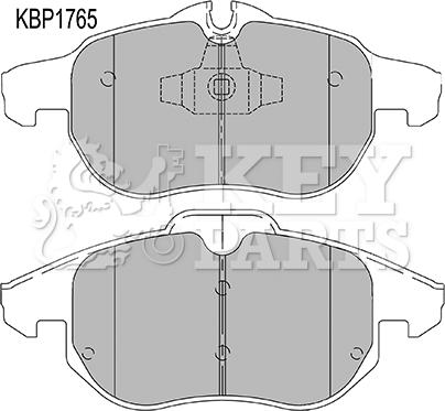 Key Parts KBP1765 - Тормозные колодки, дисковые, комплект autospares.lv