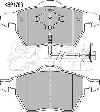 Key Parts KBP1766 - Тормозные колодки, дисковые, комплект autospares.lv