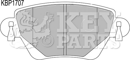 Key Parts KBP1707 - Тормозные колодки, дисковые, комплект autospares.lv