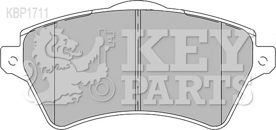 Key Parts KBP1711 - Тормозные колодки, дисковые, комплект autospares.lv