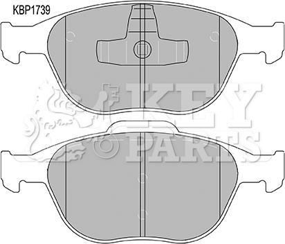 Key Parts KBP1739 - Тормозные колодки, дисковые, комплект autospares.lv