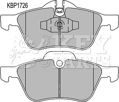 Key Parts KBP1726 - Тормозные колодки, дисковые, комплект autospares.lv