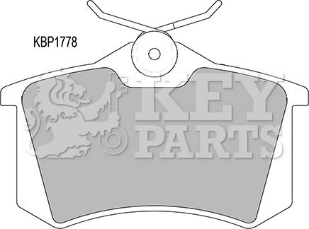 Key Parts KBP1778 - Тормозные колодки, дисковые, комплект autospares.lv