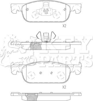 Key Parts KBP2591 - Тормозные колодки, дисковые, комплект autospares.lv