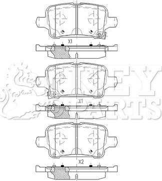 Key Parts KBP2579 - Тормозные колодки, дисковые, комплект autospares.lv