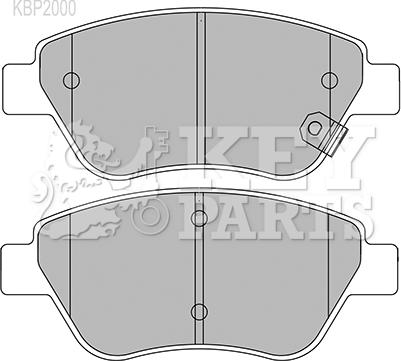 Key Parts KBP2000 - Тормозные колодки, дисковые, комплект autospares.lv