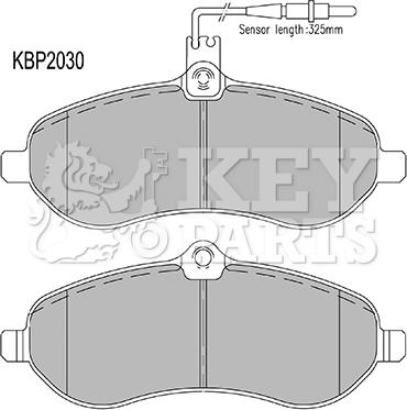 Key Parts KBP2030 - Тормозные колодки, дисковые, комплект autospares.lv