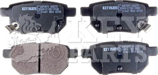 Key Parts KBP2070 - Тормозные колодки, дисковые, комплект autospares.lv