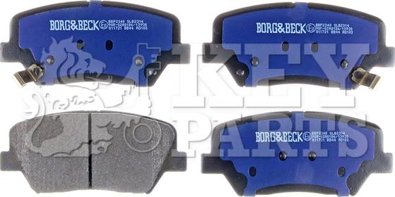 Key Parts KBP2340 - Тормозные колодки, дисковые, комплект autospares.lv