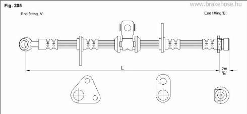 KK95KFT FT3615 - Тормозной шланг autospares.lv