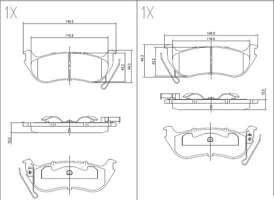 Klaxcar France 24651z - Тормозные колодки, дисковые, комплект autospares.lv