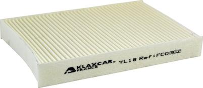 Klaxcar France FC036z - Фильтр воздуха в салоне autospares.lv