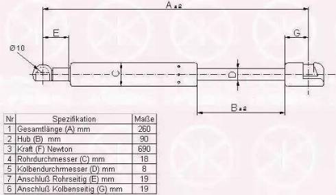 Klokkerholm 95427100 - Газовая пружина, упор autospares.lv