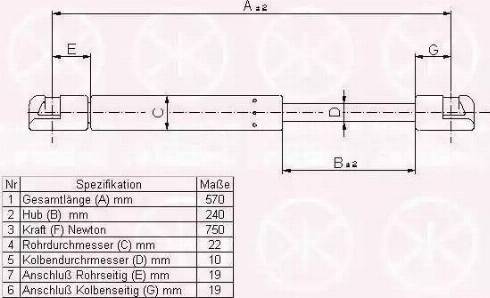 Klokkerholm 95587102 - Газовая пружина, упор autospares.lv