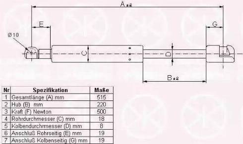 Klokkerholm 95387120 - Газовая пружина, упор autospares.lv