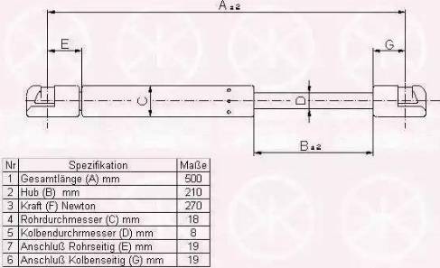 Klokkerholm 95217100 - Газовая пружина, упор autospares.lv