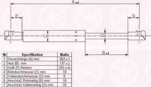 Klokkerholm 90477100 - Газовая пружина, упор autospares.lv