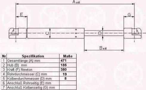 Klokkerholm 90607100 - Газовая пружина, упор autospares.lv