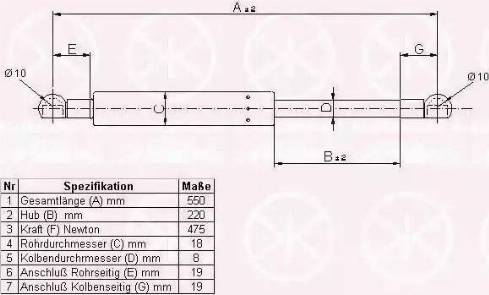 Klokkerholm 90077105 - Газовая пружина, упор autospares.lv