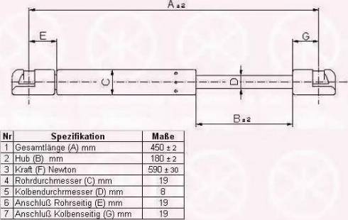 Klokkerholm 55077110 - Газовая пружина, упор autospares.lv