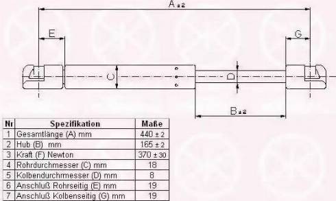 Klokkerholm 50407100 - Газовая пружина, упор autospares.lv