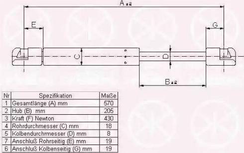 Klokkerholm 50677100 - Газовая пружина, упор autospares.lv