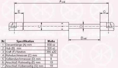 Klokkerholm 50307100 - Газовая пружина, упор autospares.lv