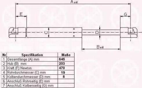 Klokkerholm 50327102 - Газовая пружина, упор autospares.lv