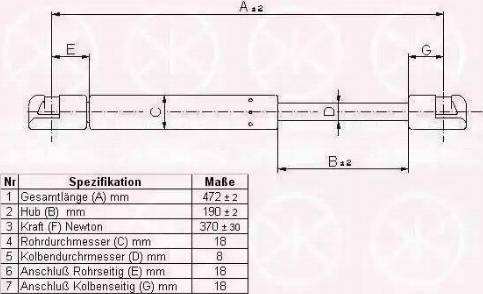 Klokkerholm 50237100 - Газовая пружина, упор autospares.lv