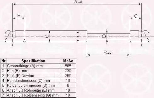 Klokkerholm 50227100 - Газовая пружина, упор autospares.lv