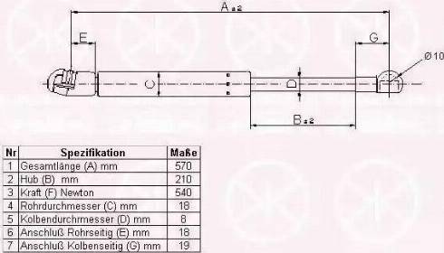 Klokkerholm 50777120 - Газовая пружина, упор autospares.lv