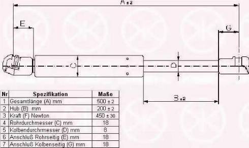 Klokkerholm 66117100 - Газовая пружина, упор autospares.lv