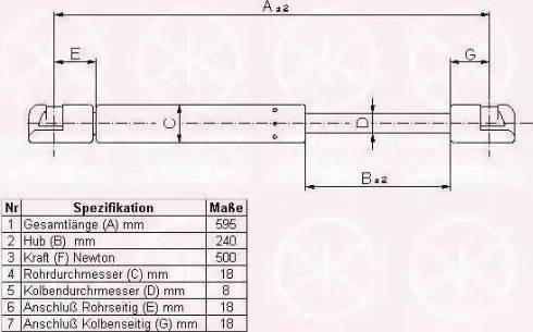 Klokkerholm 60497100 - Газовая пружина, упор autospares.lv