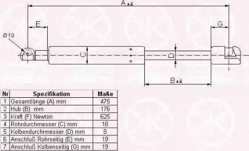 Klokkerholm 60497120 - Газовая пружина, упор autospares.lv