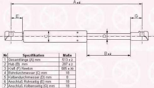 Klokkerholm 60557105 - Газовая пружина, упор autospares.lv