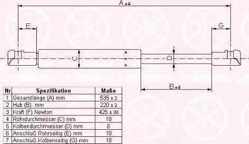 Klokkerholm 60557120 - Газовая пружина, упор autospares.lv