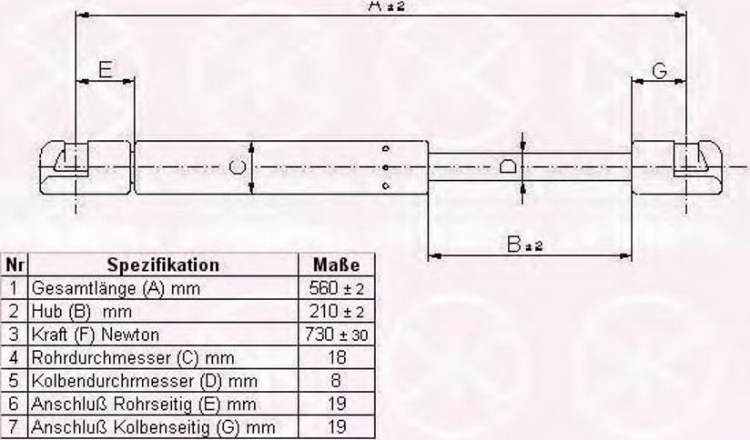 Klokkerholm 60517102 - Газовая пружина, упор autospares.lv