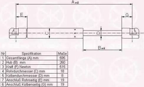 Klokkerholm 60387100 - Газовая пружина, упор autospares.lv