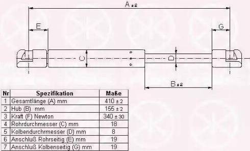 Klokkerholm 60327100 - Газовая пружина, упор autospares.lv