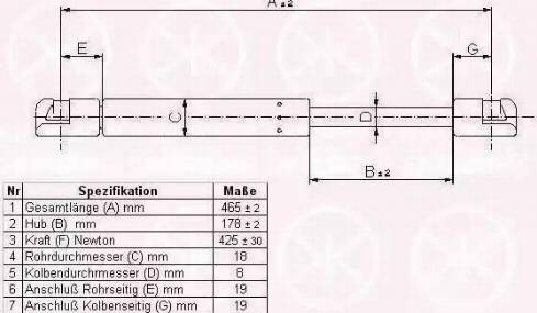 Klokkerholm 60377120 - Газовая пружина, упор autospares.lv