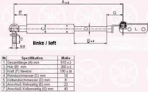 Klokkerholm 68117101 - Газовая пружина, упор autospares.lv