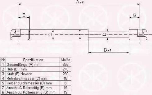 Klokkerholm 00547120 - Газовая пружина, упор autospares.lv