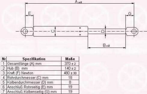 Klokkerholm 00577105 - Газовая пружина, упор autospares.lv